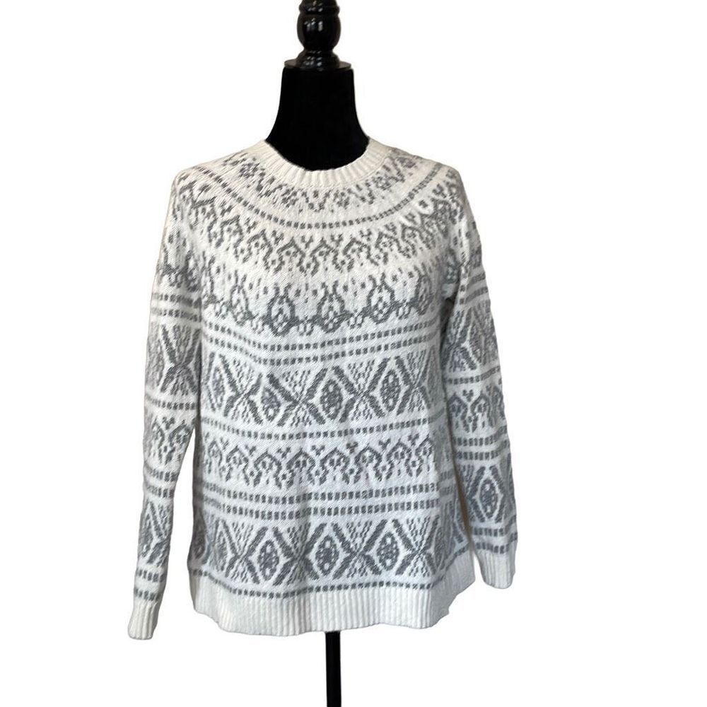 JJill Cream Fair Isle Sweater